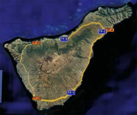 Arturo Triatleta ladrón Red de carreteras de Tenerife. Guía turística de Tenerife. Tenerife, la  isla de la eterna primavera